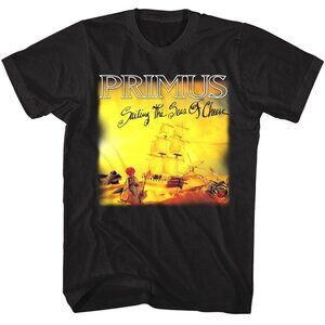 Primus Seas Of Cheese Album T Shirt Ship Sailing Yellow Progressive Rock 51